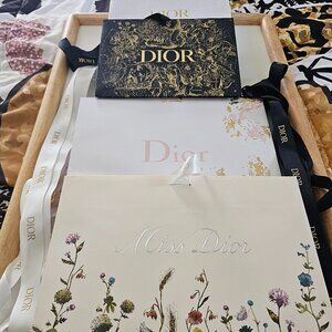 Authentic Multi Print Dior Shopping Bags & Ribbons
